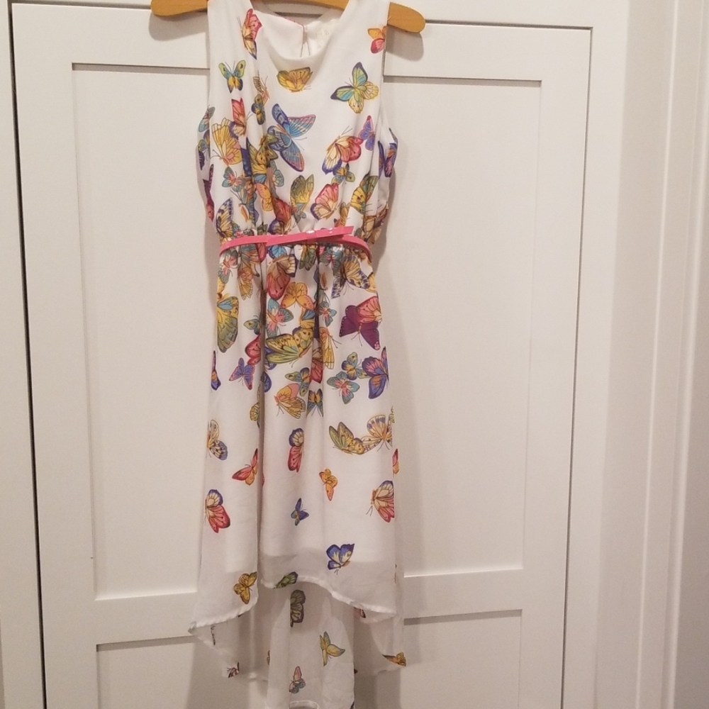 Girls Butterfly Hi-Low Dress